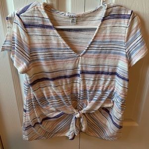 Women’s studio petite pastel striped blouse